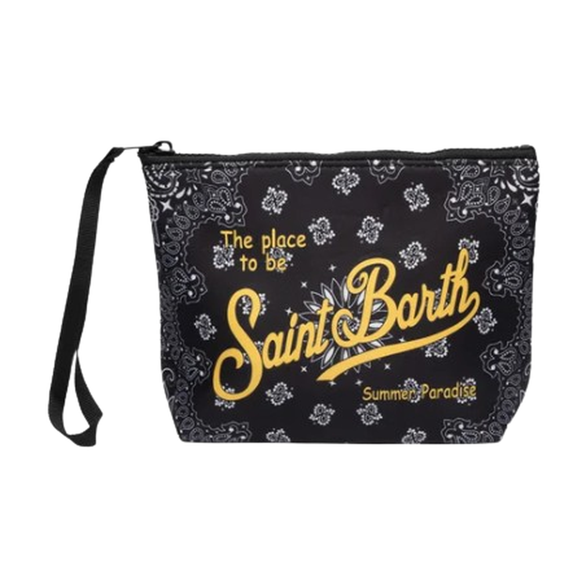 MC2 Saint Barth Aline Bandana Print Black Scuba Pouch