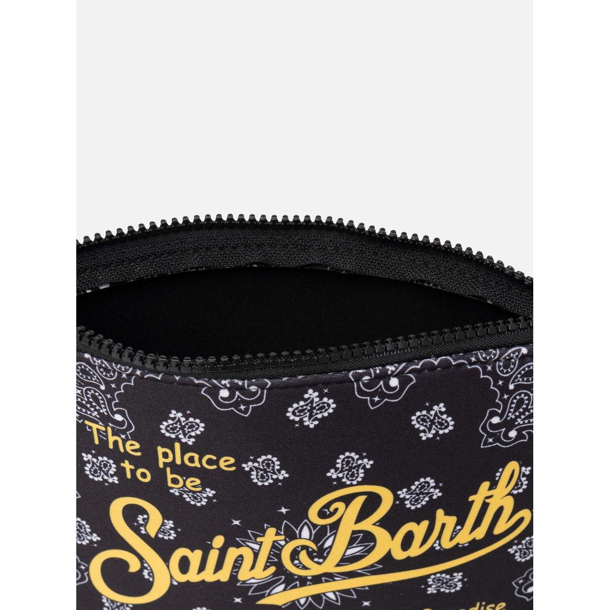 MC2 Saint Barth Aline Bandana Print Black Scuba Pouch