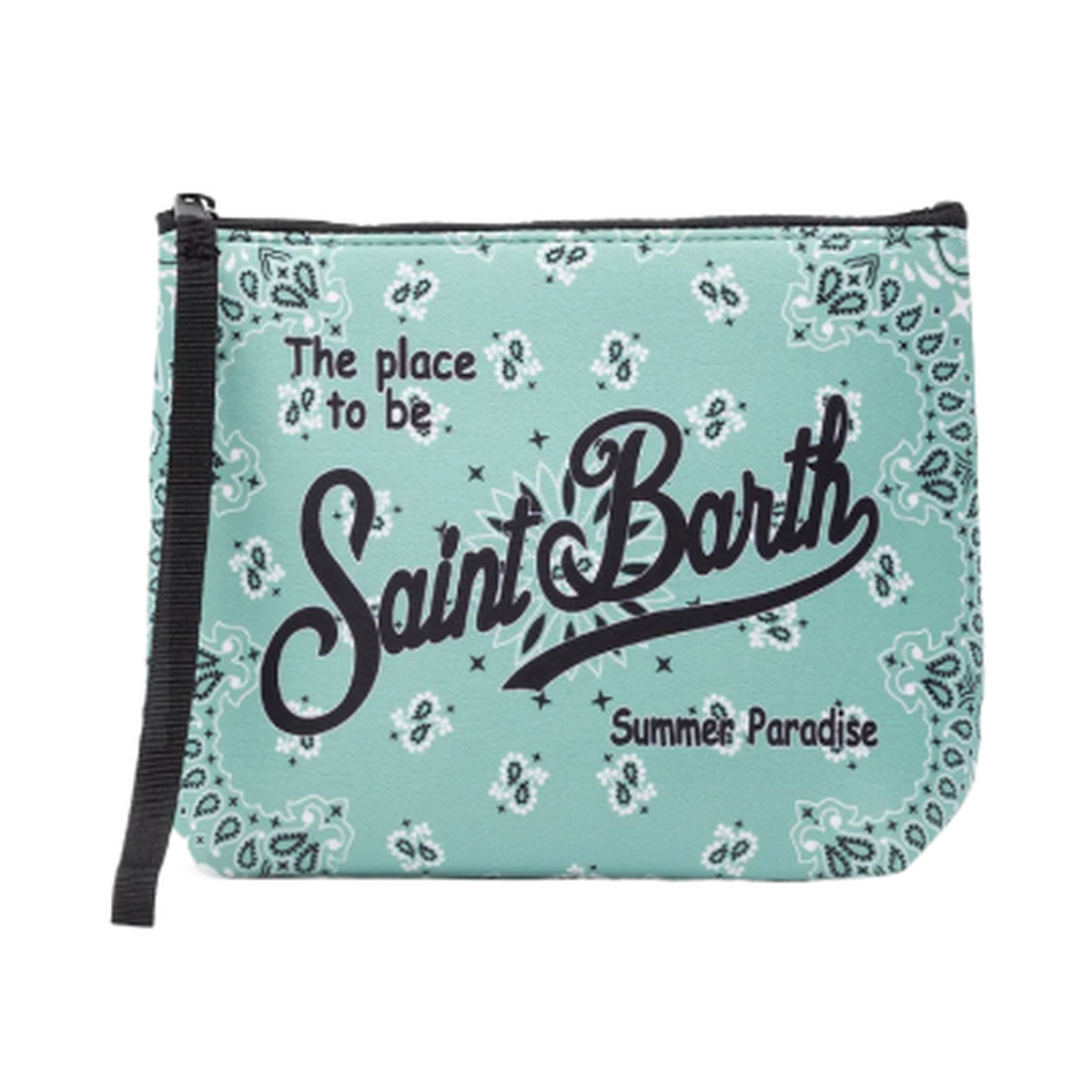 MC2 Saint Barth Aline Bandana Print Sage Green Scuba Pouch