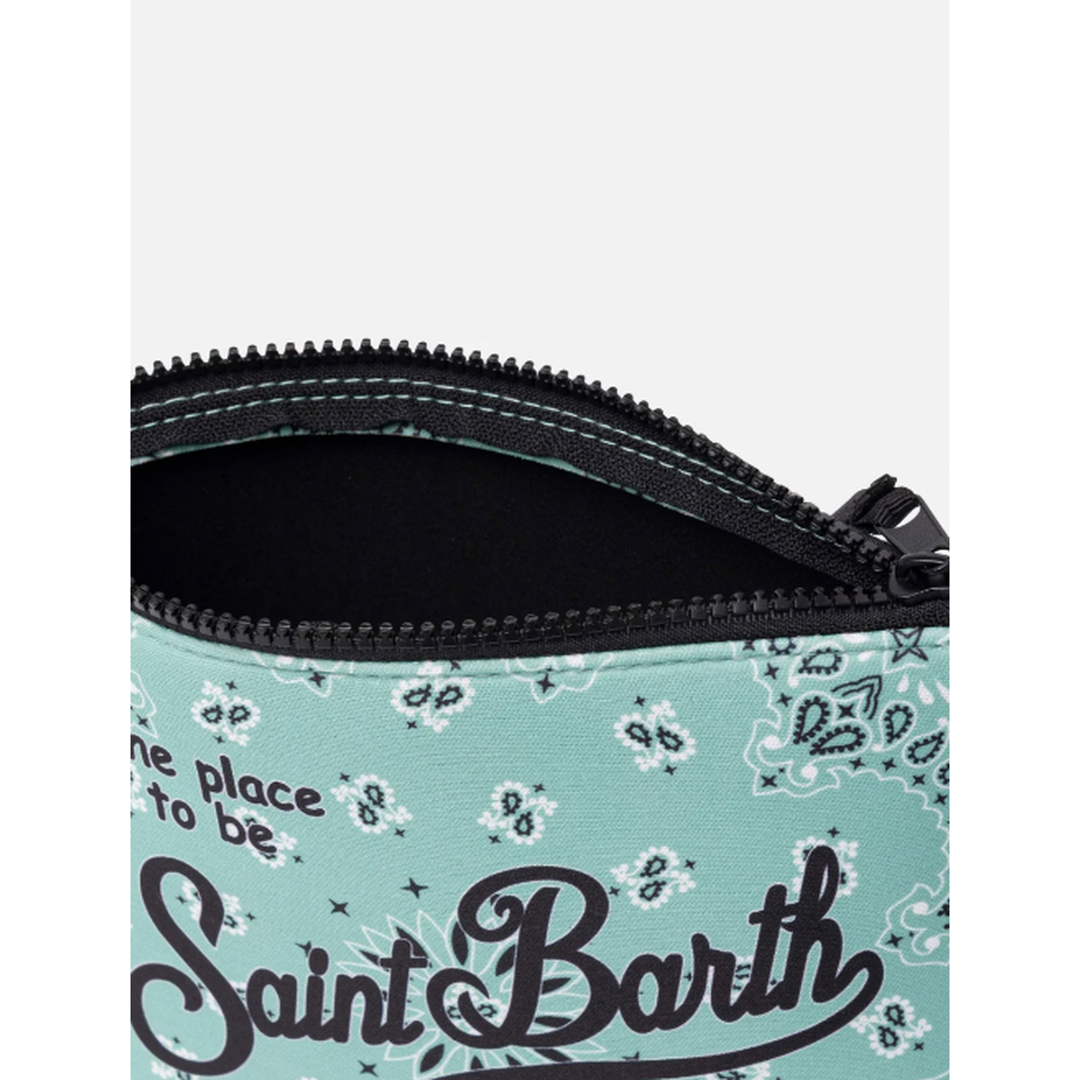 MC2 Saint Barth Aline Bandana Print Sage Green Scuba Pouch