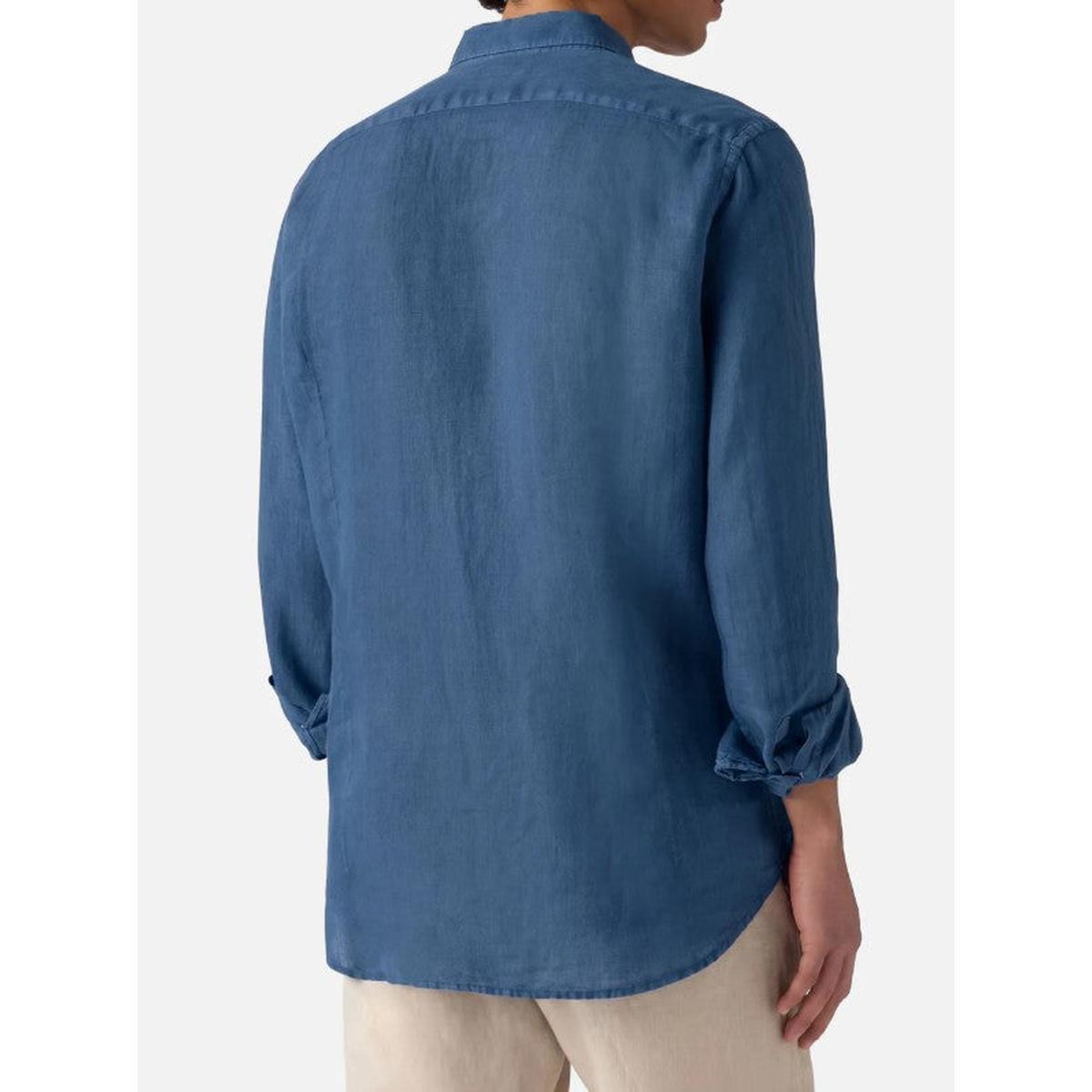 MC2 Saint Barth Pamplona Linen Shirt in Denim Dark