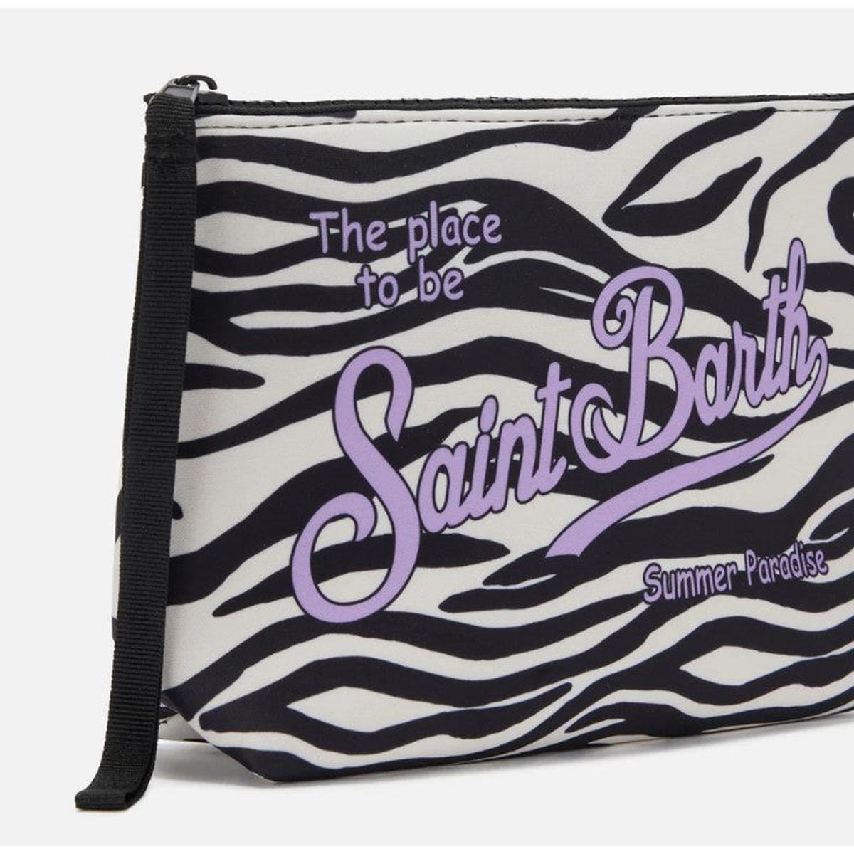 MC2 Saint Barth Aline Scuba Pouch In Zebra Print