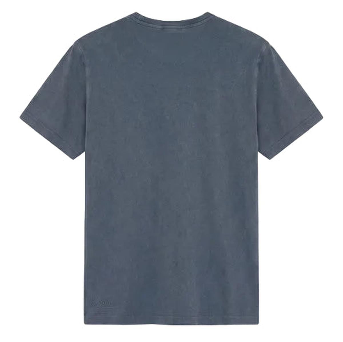 MC2 Saint Barth Dover Vintage Blue Navy Organic Cotton T-Shirt with St. Barth Embroidery