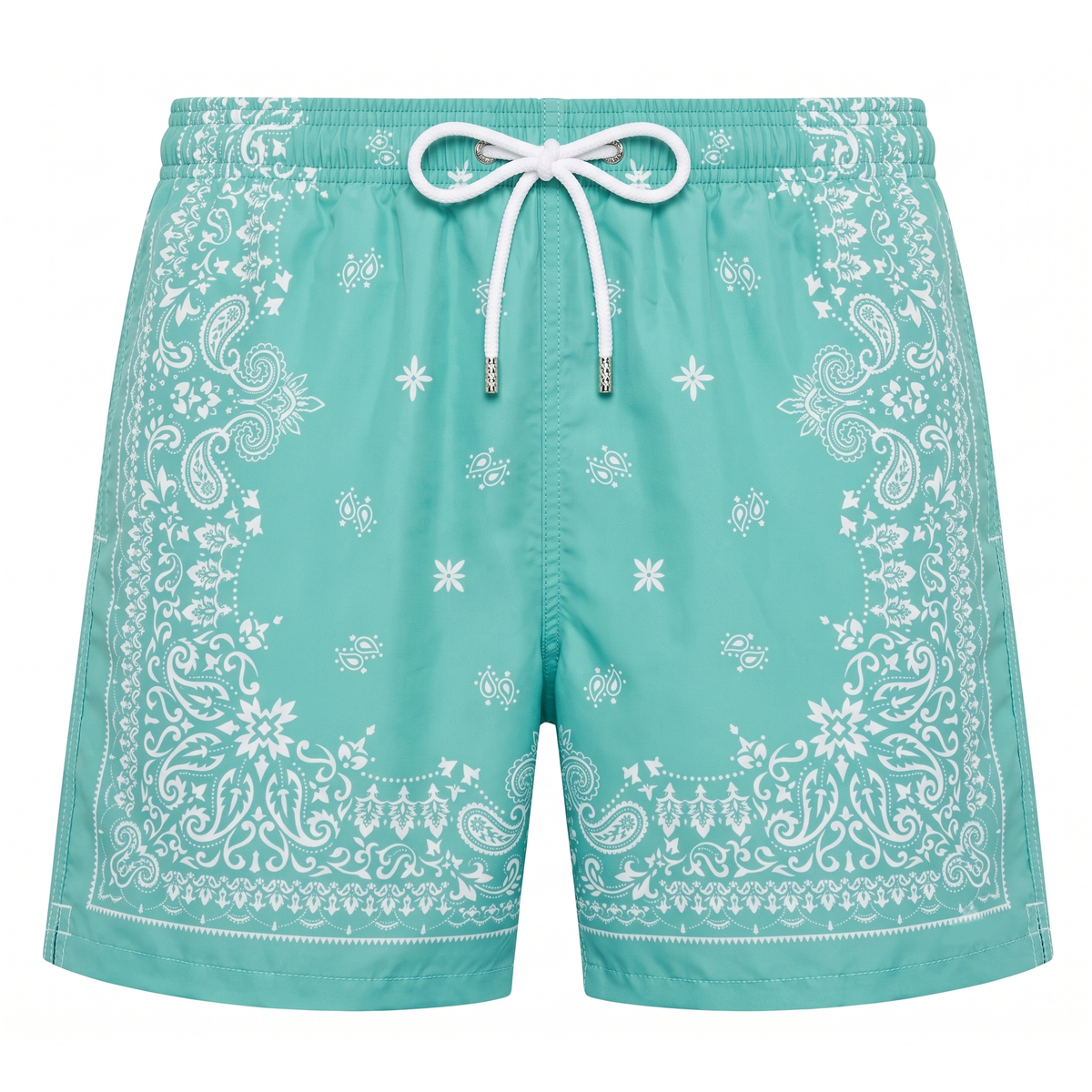 MC2 Saint Barth Gustavia Swim Shorts in Sage Green Bandana Paisley Print