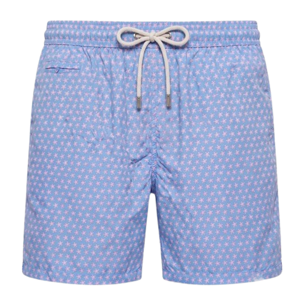 MC2 Saint Barth Lighting Micro Stretch Swim Shorts in Soft Blue with Starfish Print