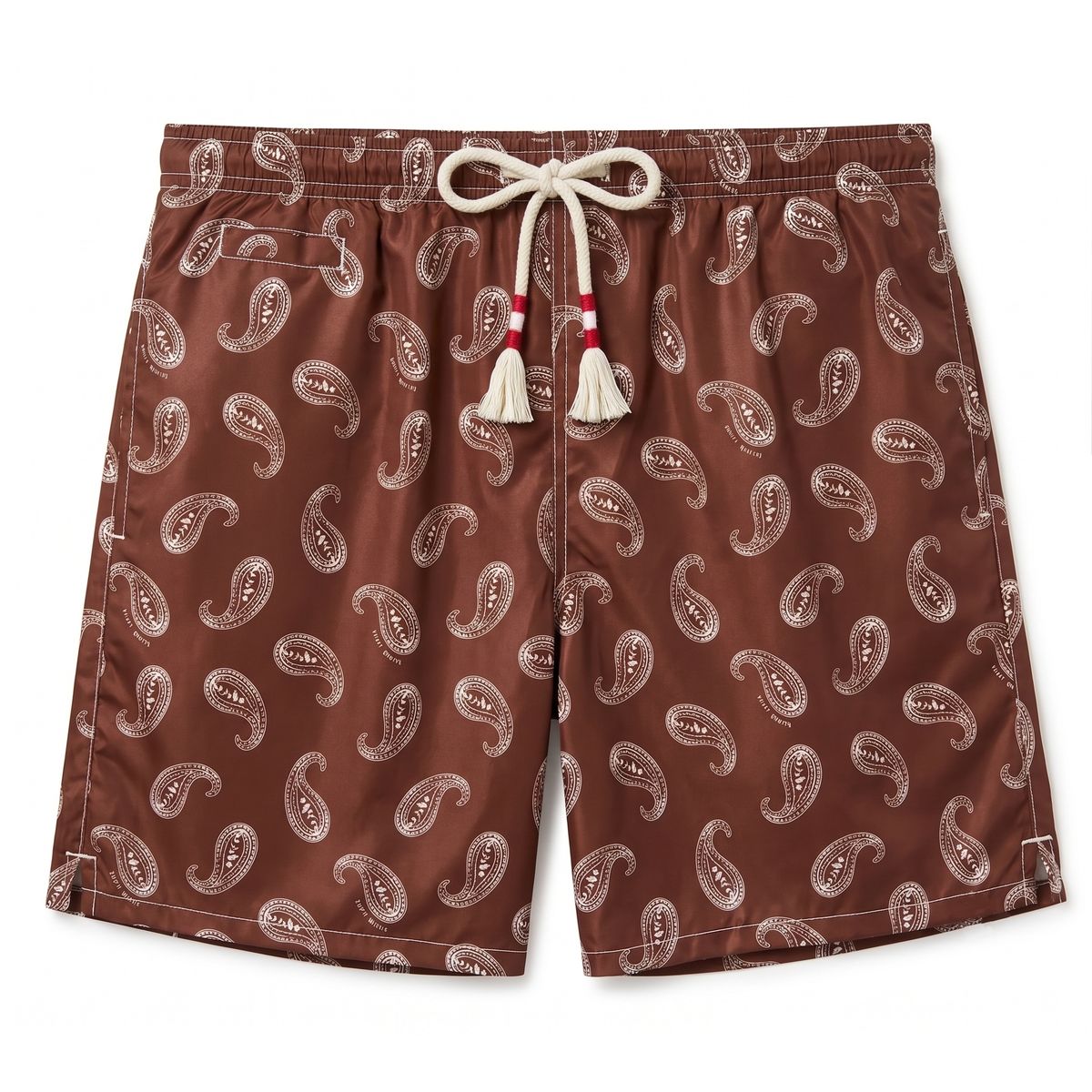 MC2 Saint Barth Caprese Swim Shorts In Brown with Love Paisely Print