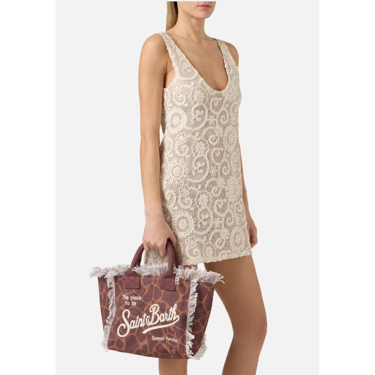 MC2 Saint Barth Colette Canvas Bag In Animalier Pattern