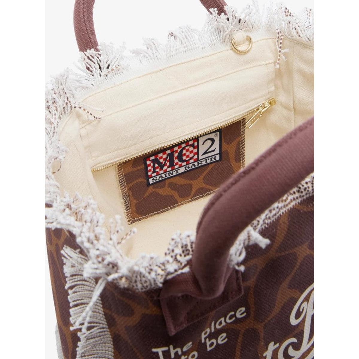 MC2 Saint Barth Colette Canvas Bag In Animalier Pattern