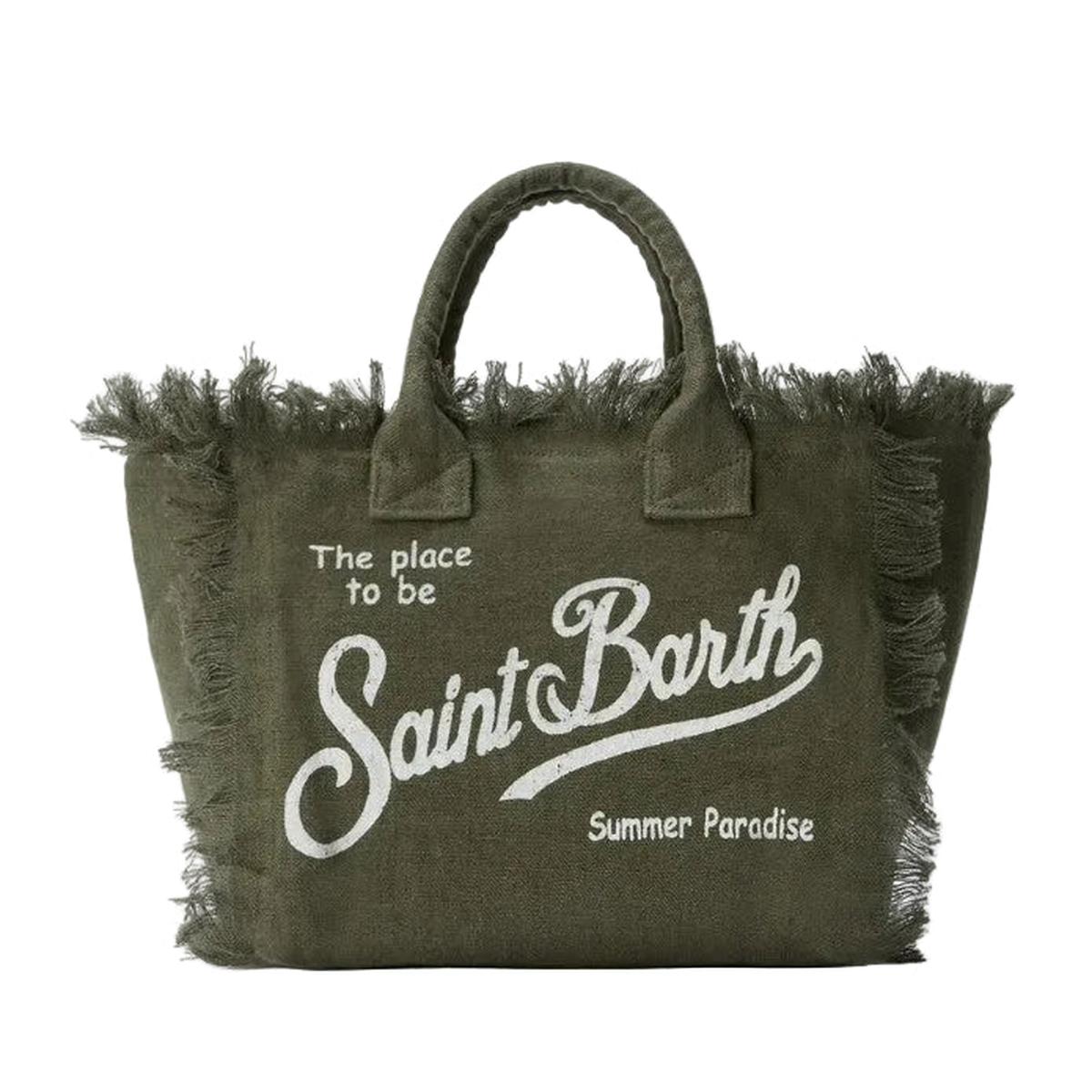 MC2 Saint Barth Colette Linen Bag in Military Green