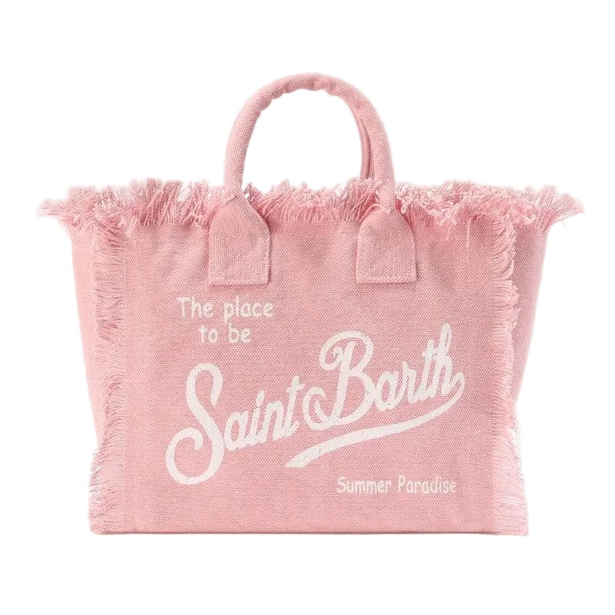 MC2 Saint Barth Colette Canvas Bag in Pink with Fringes