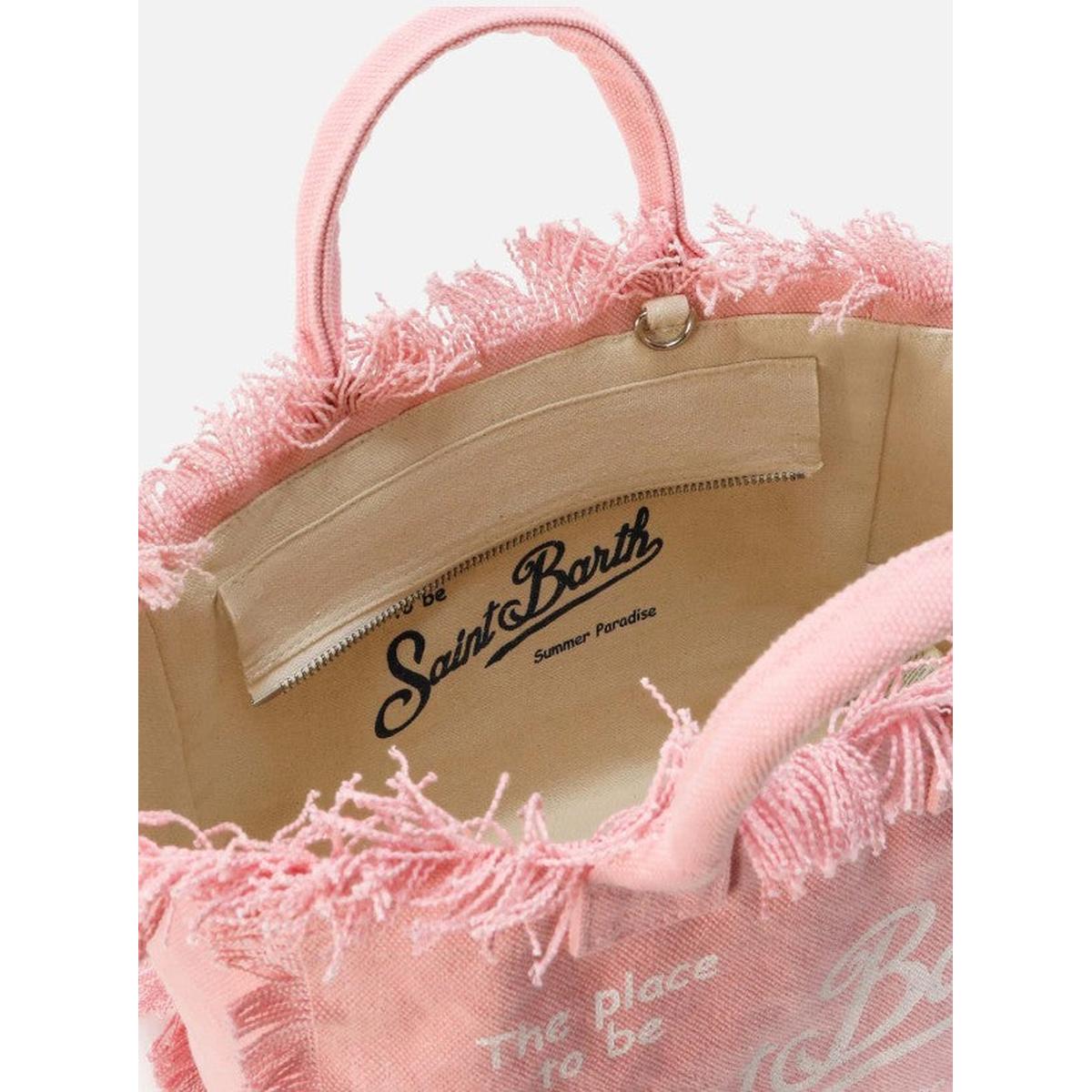 MC2 Saint Barth Colette Canvas Bag in Pink with Fringes