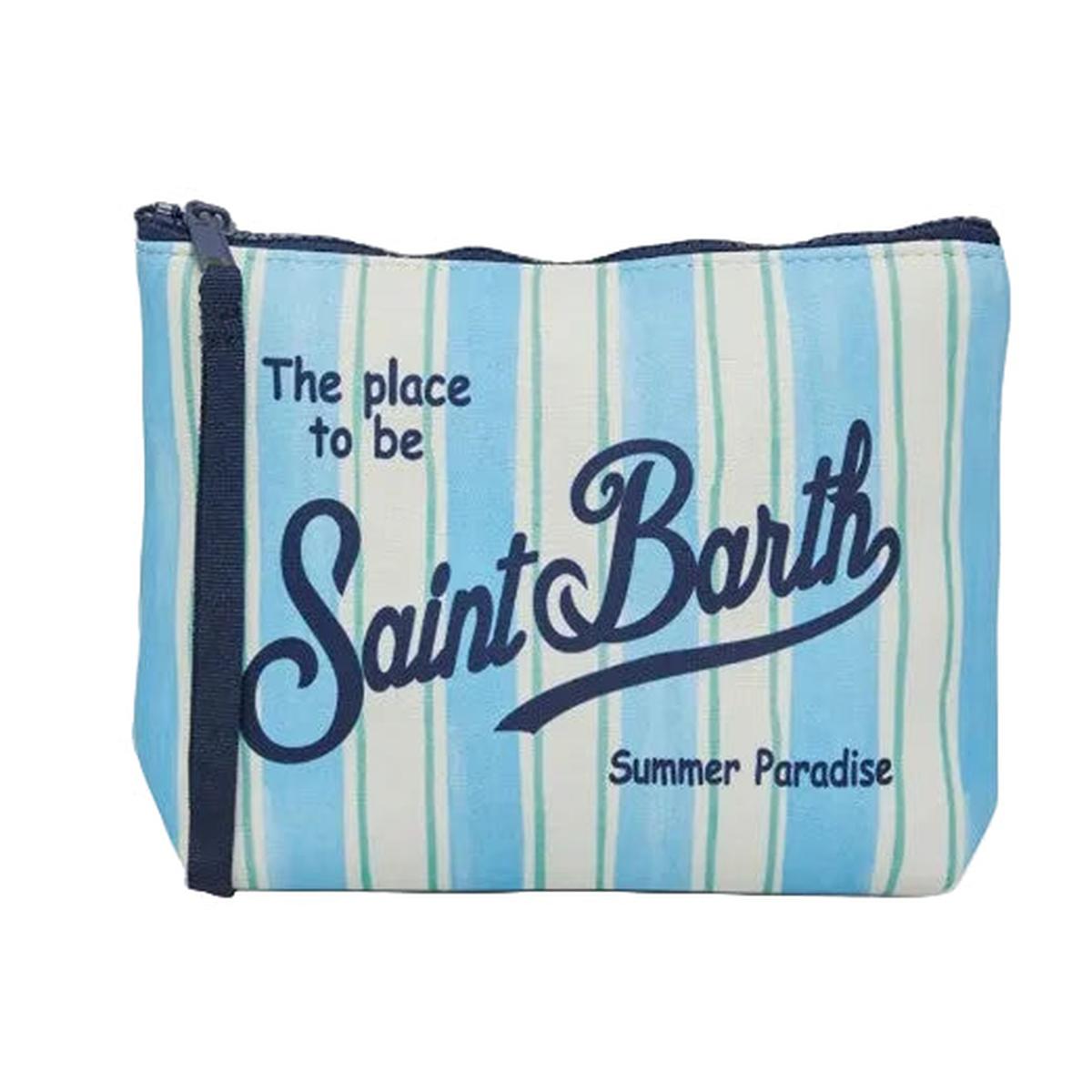 MC2 Saint Barth Aline Scuba Pouch with Light Blue Stripes