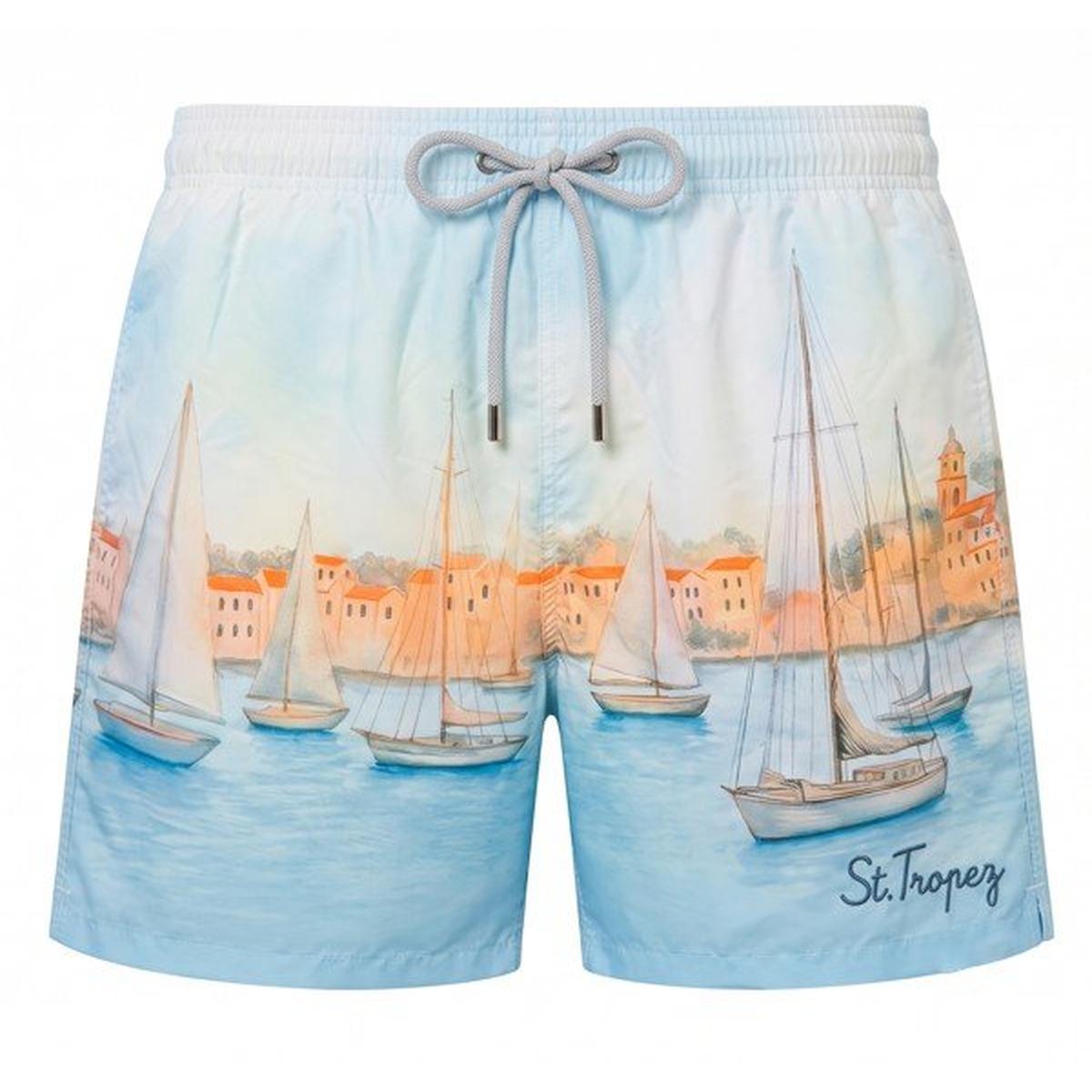 MC2 Saint Barth Gustavia Swim Shorts in ST Tropez Horizon Placed Print