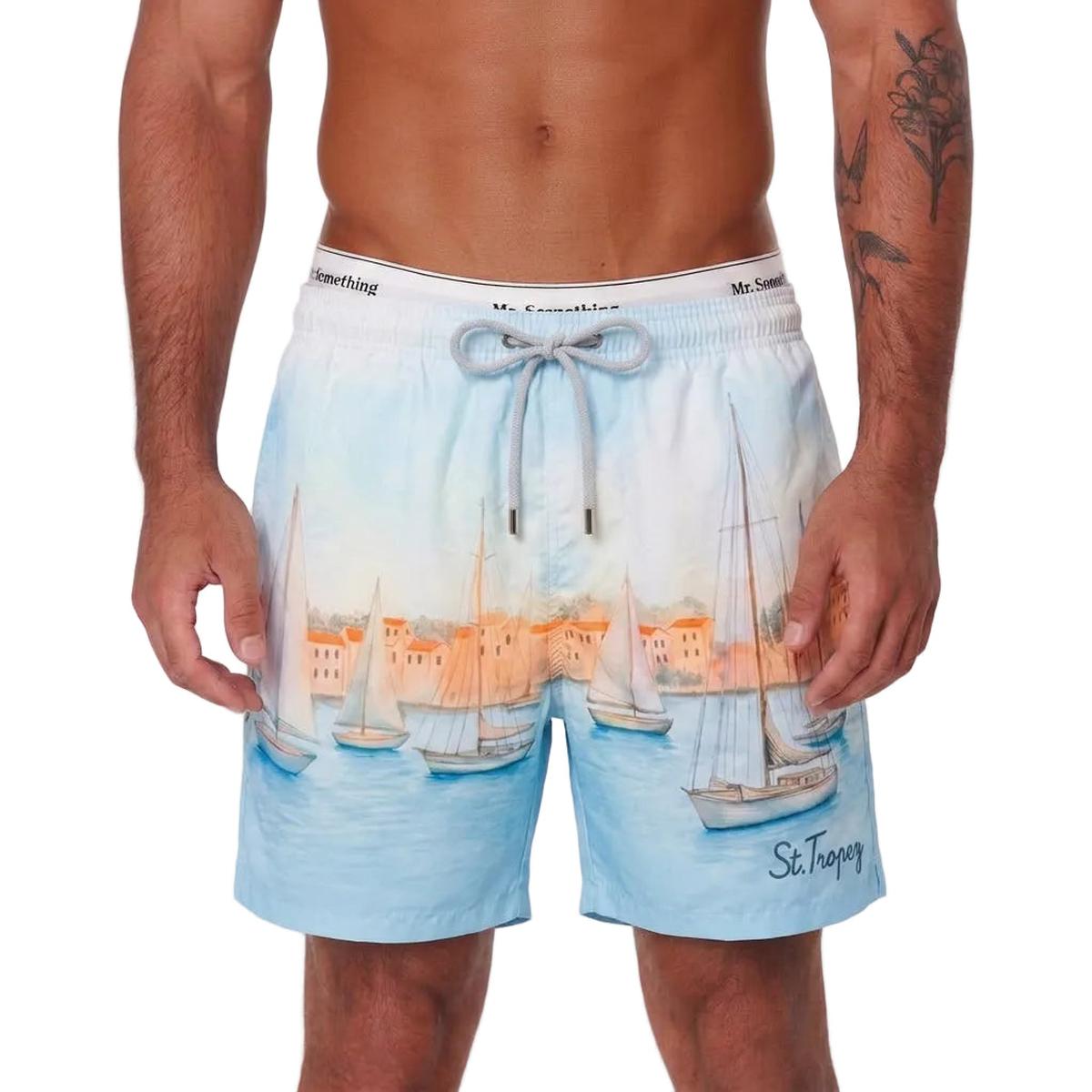 MC2 Saint Barth Gustavia Swim Shorts in ST Tropez Horizon Placed Print