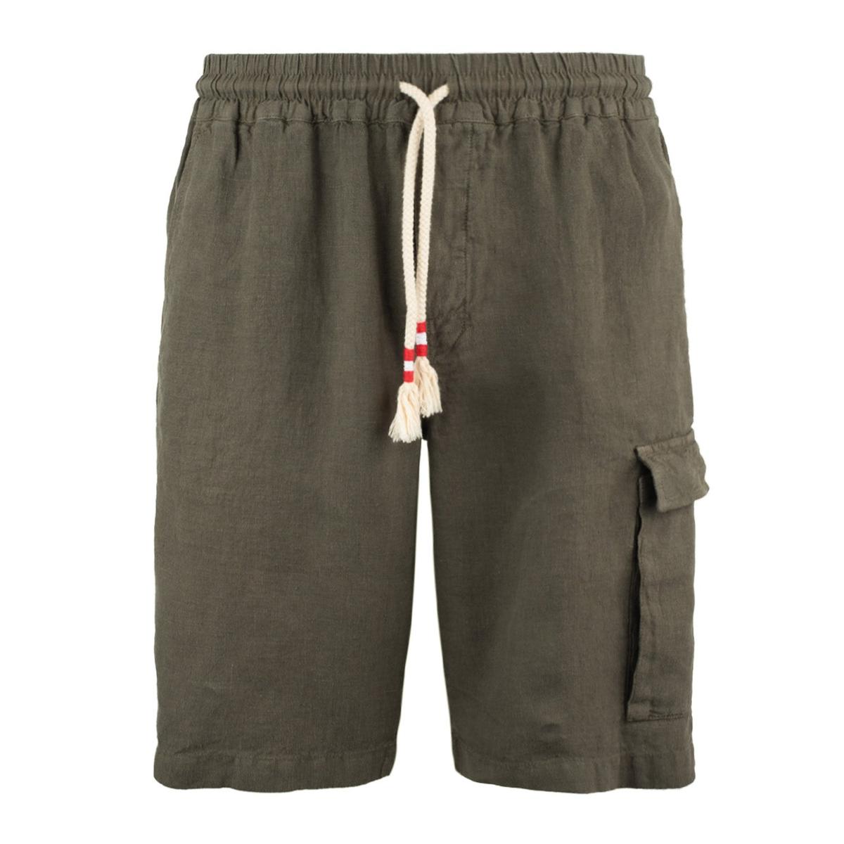 MC2 Saint Barth Marselille Linen Bermuda Shorts In Komue Green