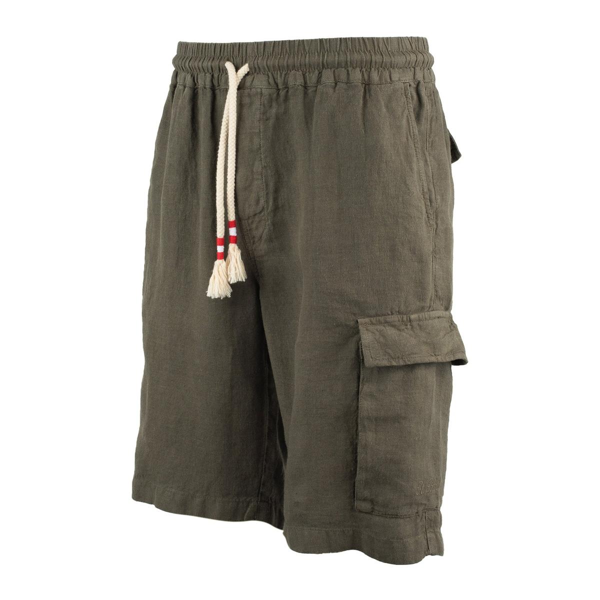 MC2 Saint Barth Marselille Linen Bermuda Shorts In Komue Green
