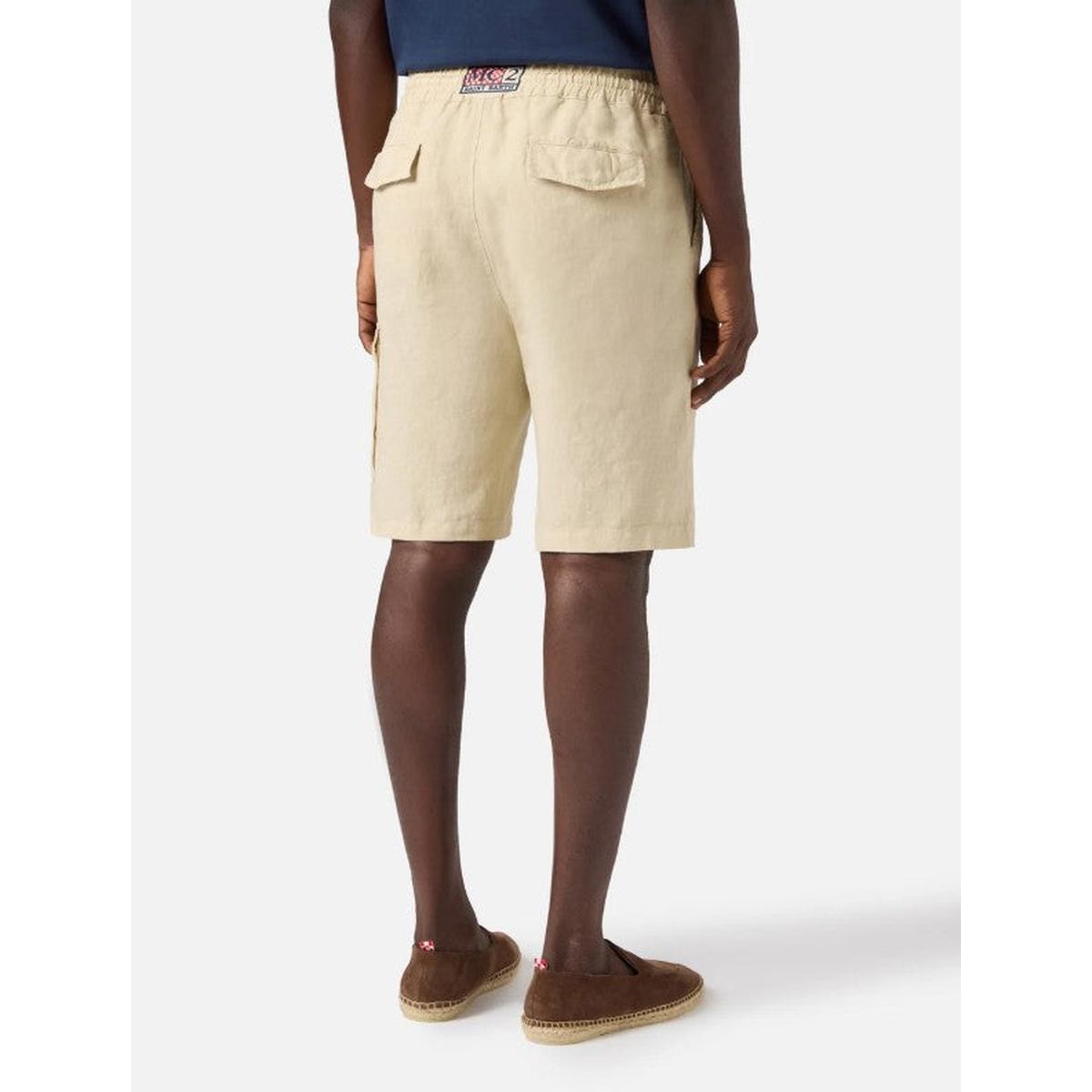 MC2 Saint Barth Marselille Linen Bermuda Shorts In Beige