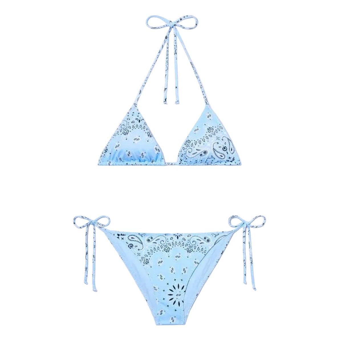 MC2 Saint Barth Leah Virgo Bikini in Light Blue Bandana Print