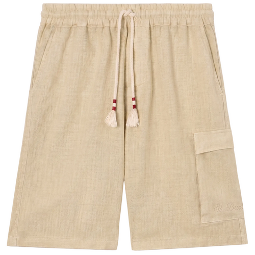 MC2 Saint Barth Marseille Linen Bermuda Shorts in Beige
