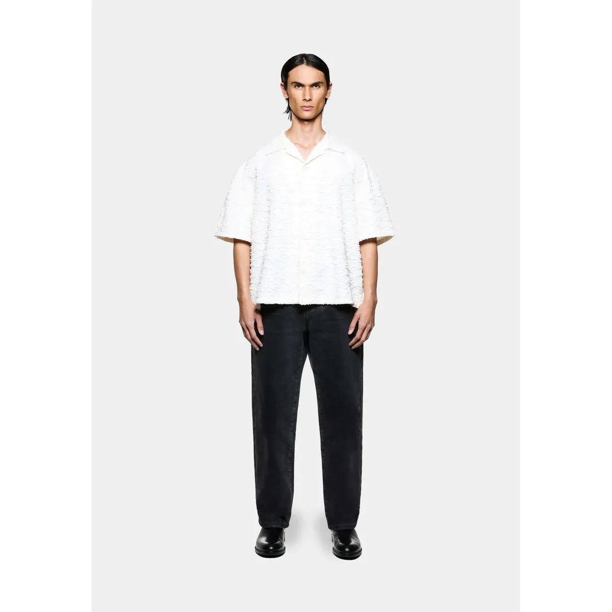 MKI Jacquard Fringe Vacation Shirt in Bone