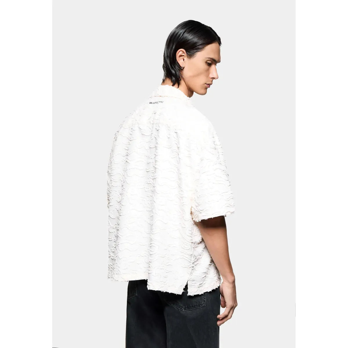 MKI Jacquard Fringe Vacation Shirt in Bone