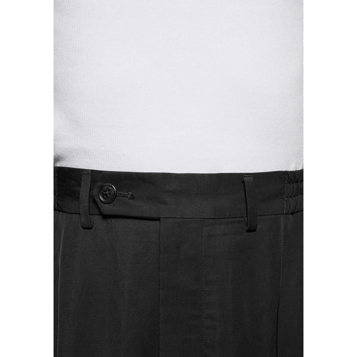 MKI Pleated Suit Pants in Black