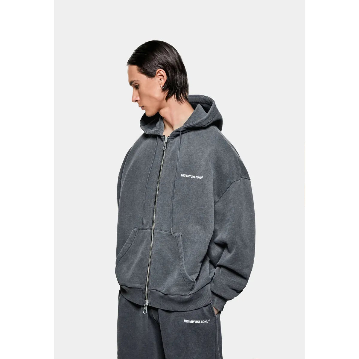 MKI Uniform Zip Hoodie in Pigment Black