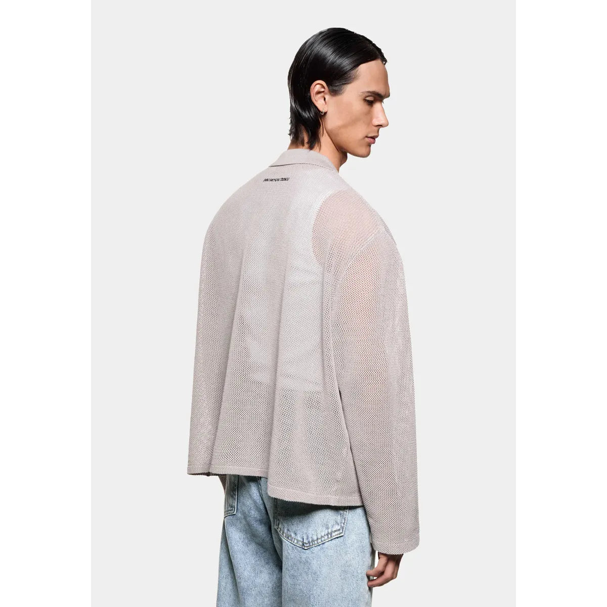 MKI Linen Loose Knit Cardigan in Taupe