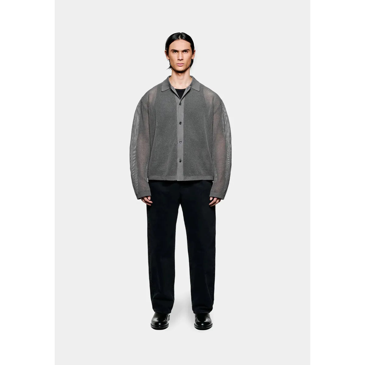 MKI Linen Loose Knit Cardigan in Espresso