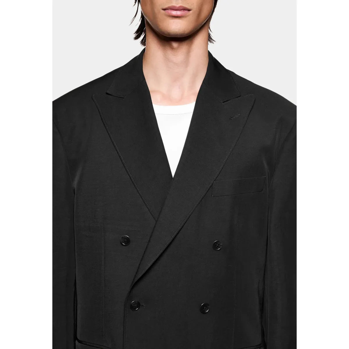 MKI Double Breasted Suit Jacket in Black