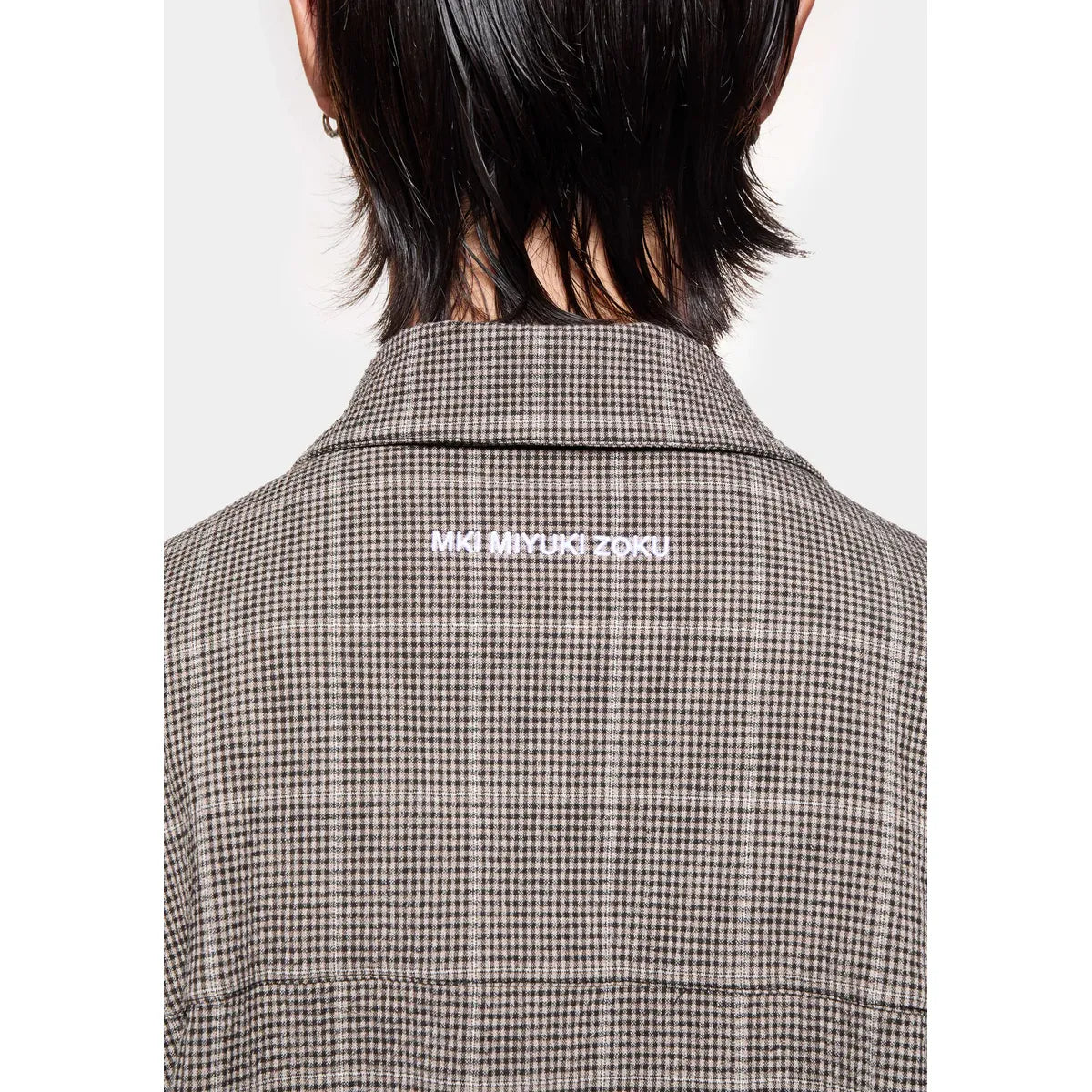 MKI Seersucker Check Box Dress Shirt in Brown