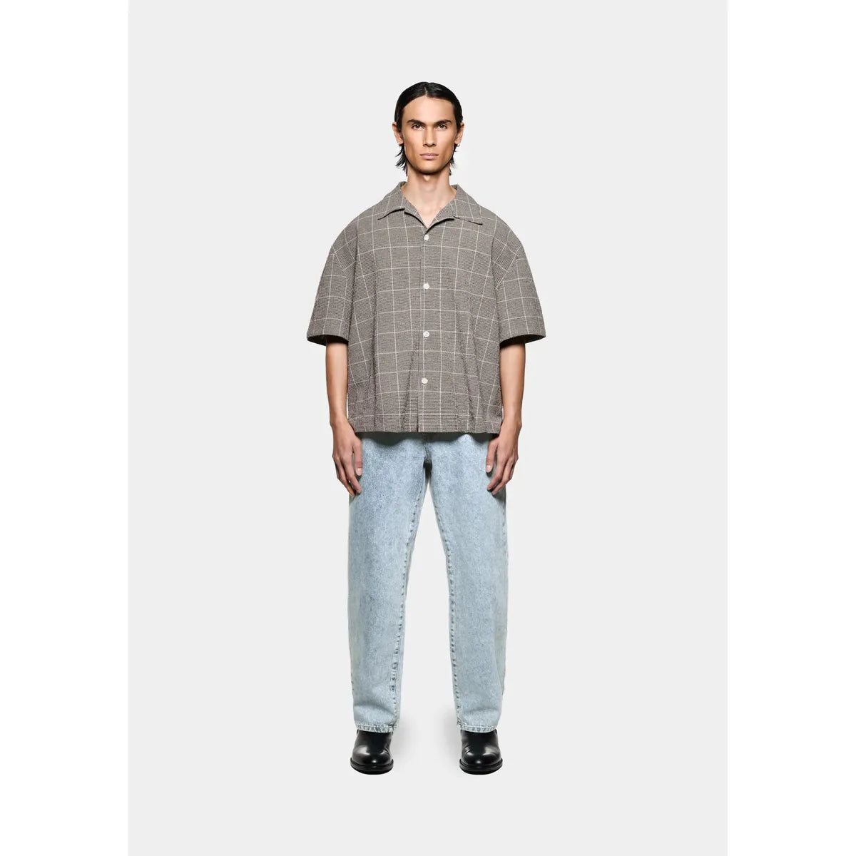 MKI Seersucker Check Vacation Shirt in Brown