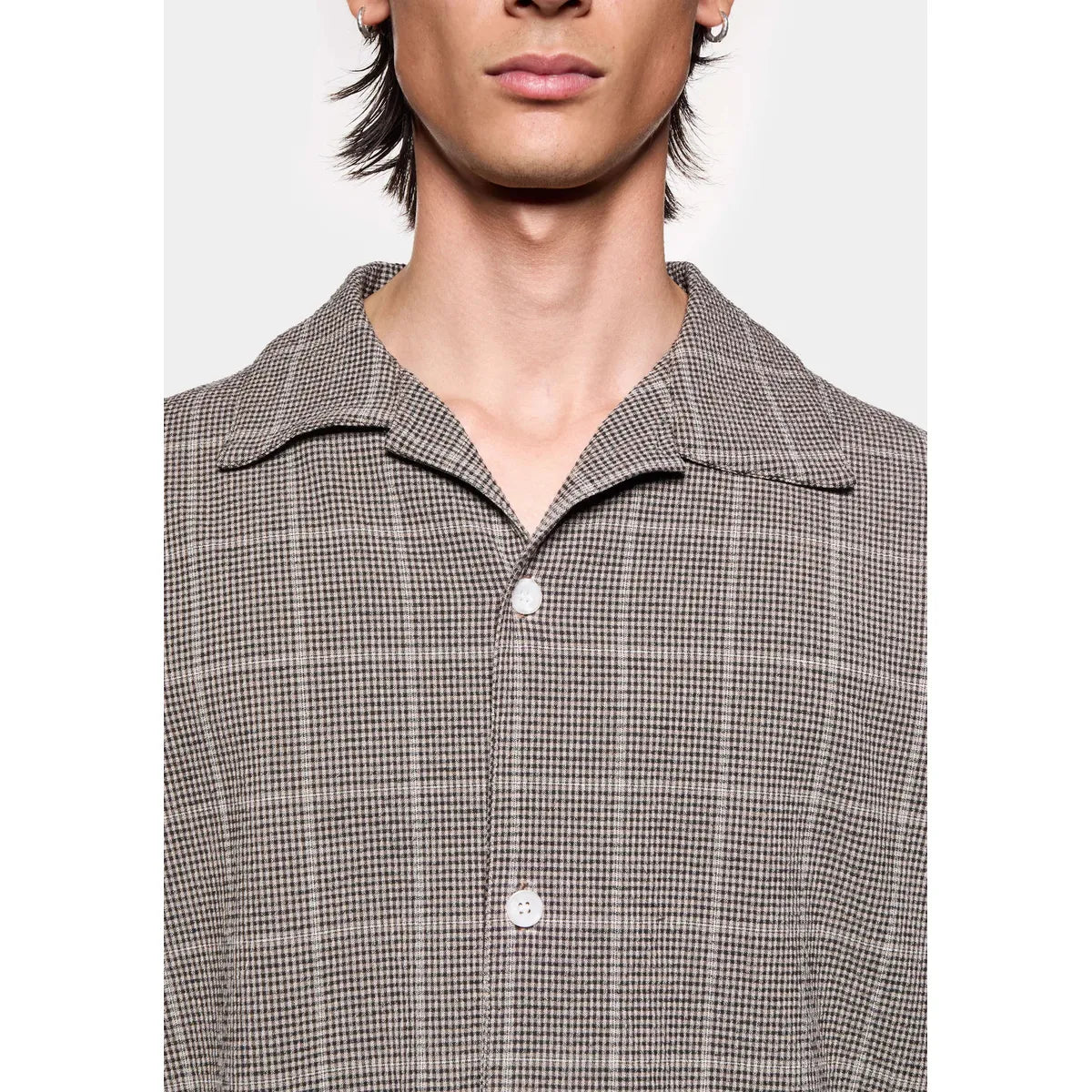 MKI Seersucker Check Vacation Shirt in Brown