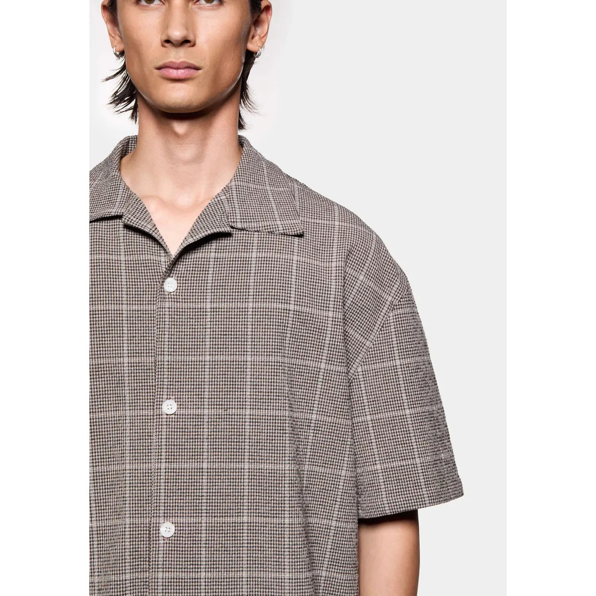 MKI Seersucker Check Vacation Shirt in Brown