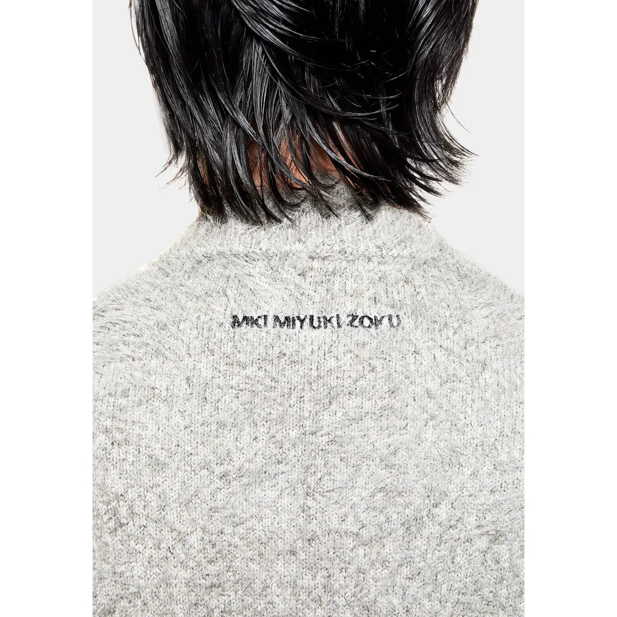 MKI FAUX ALPACA KNIT GREY MELANGE CREWNECK