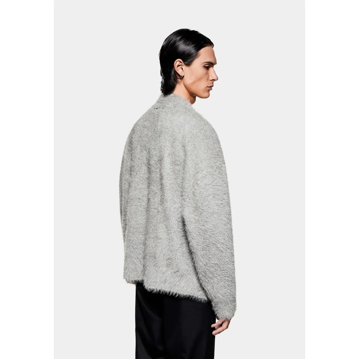 MKI FAUX ALPACA KNIT CHARCOAL MELANGE CREWNECK