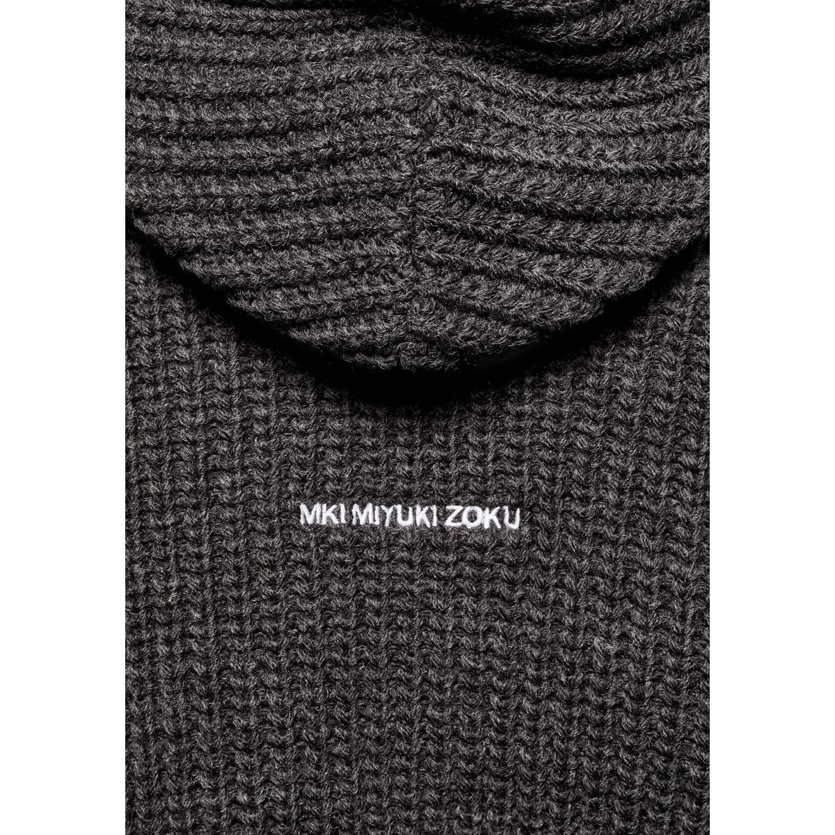 MKI CHUNKY RIB KNIT CHARCOAL MELANGE HOODY