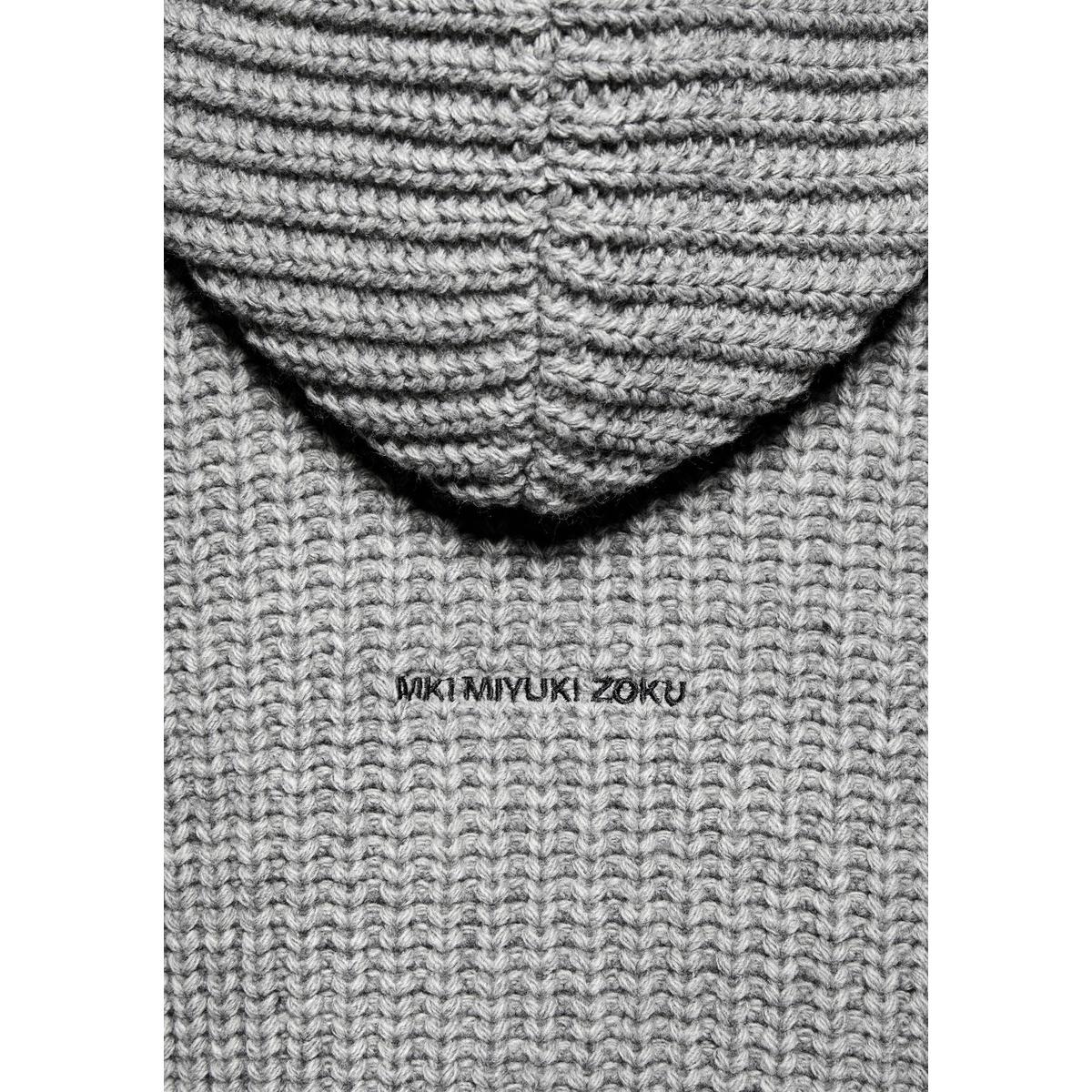 MKI CHUNKY RIB KNIT GREY MELANGE HOODY