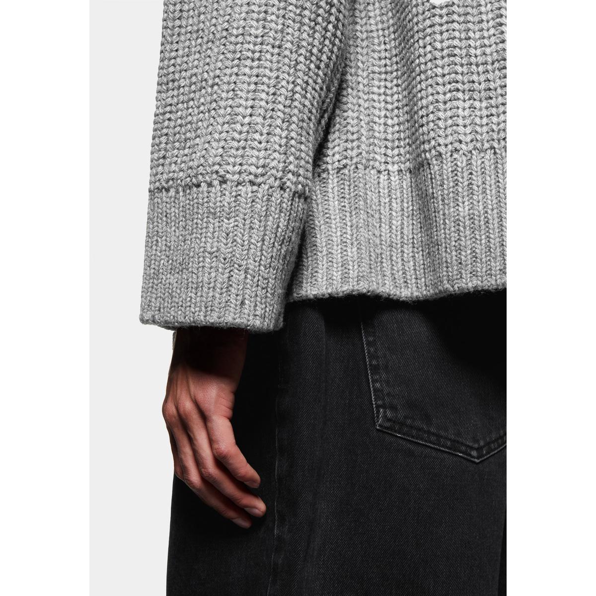 MKI CHUNKY RIB KNIT GREY MELANGE HOODY