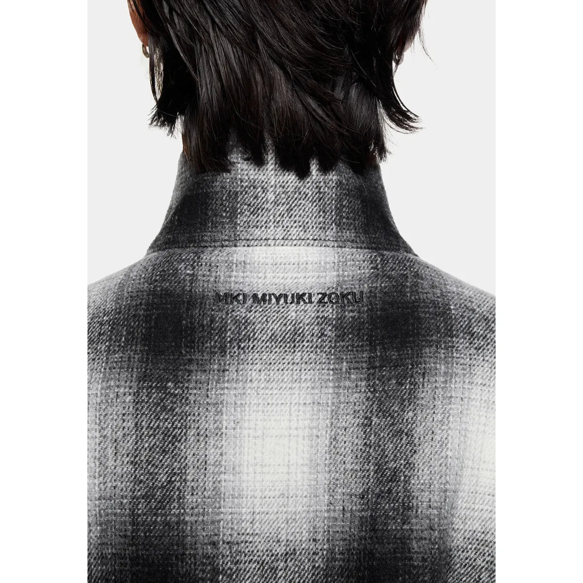 MKI WOOL CHECK TRACK OFF WHITE / BLACK JACKET