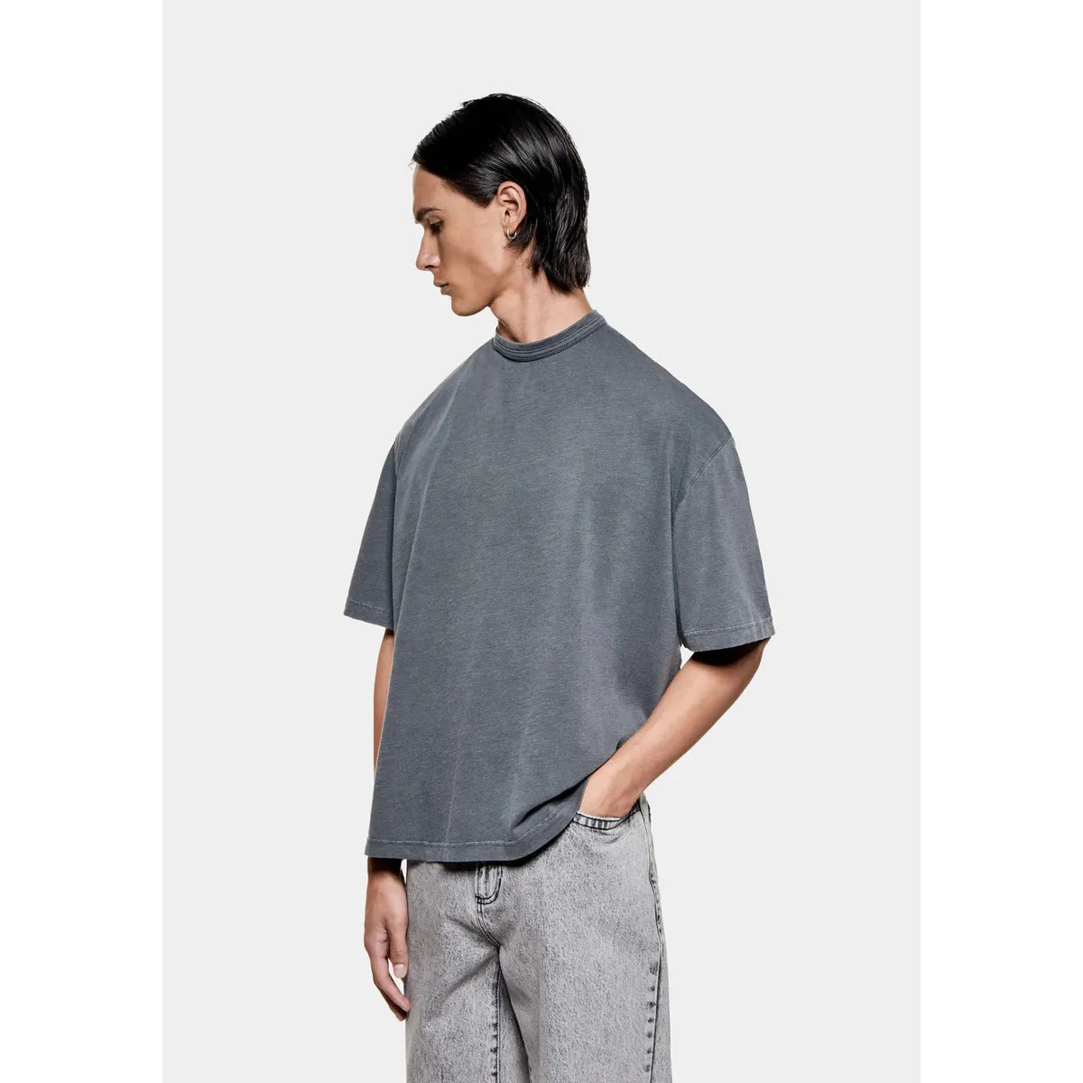 MKI 220 GSM SLUB PIGMENT BLACK T-SHIRT