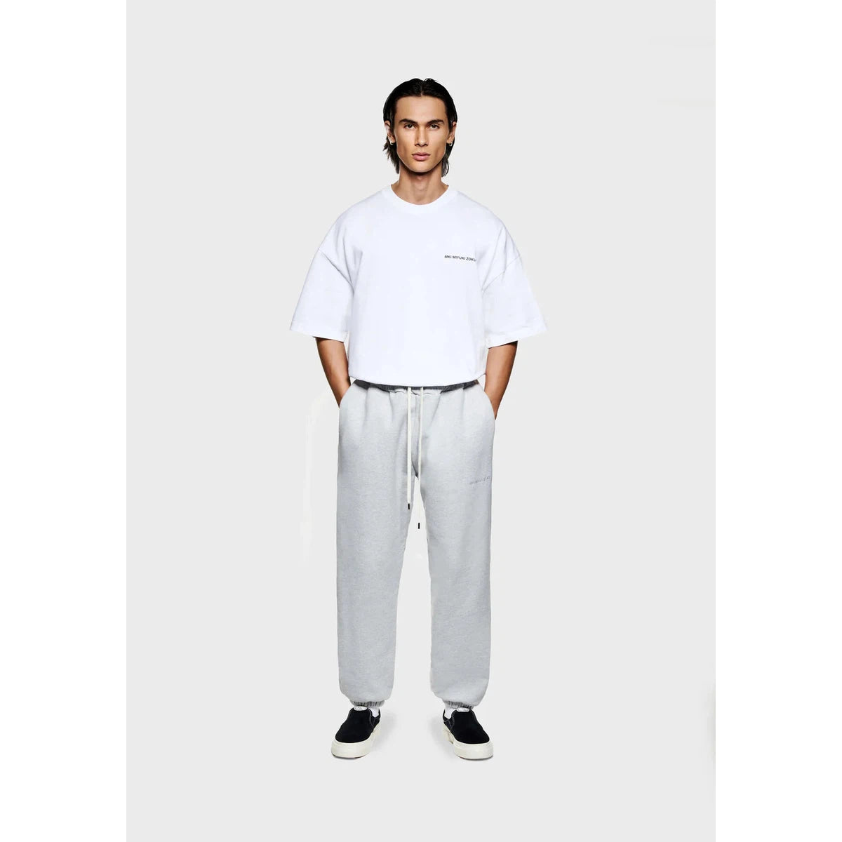 MKI 800 GSM SUPERWEIGHT WIDE LEG JOGGERS GREY