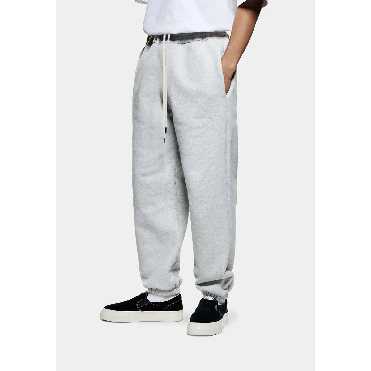 MKI 800 GSM SUPERWEIGHT WIDE LEG JOGGERS GREY