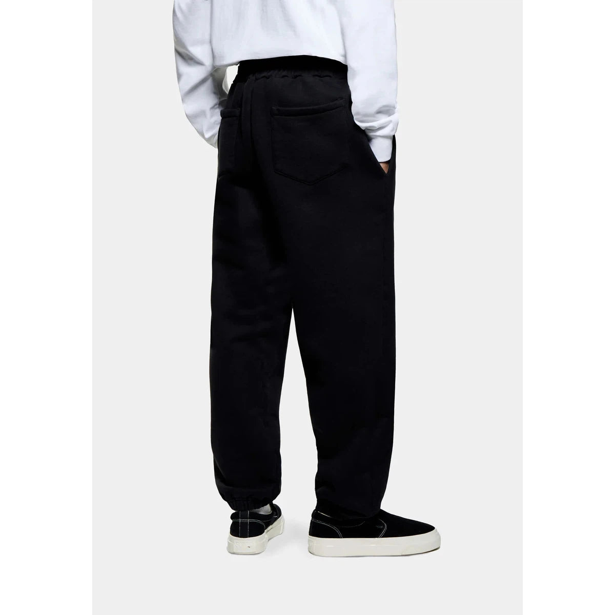 MKI 800 GSM SUPERWEIGHT WIDE LEG JOGGERS BLACK