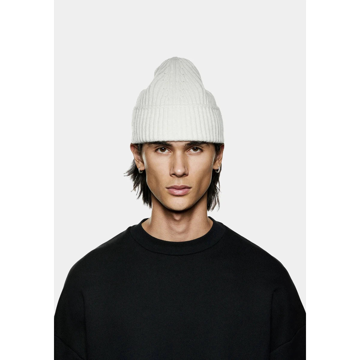 MKI CASHMERE RIBBED BEANIE