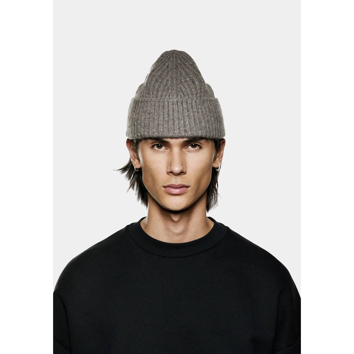 MKI CASHMERE RIBBED BEANIE