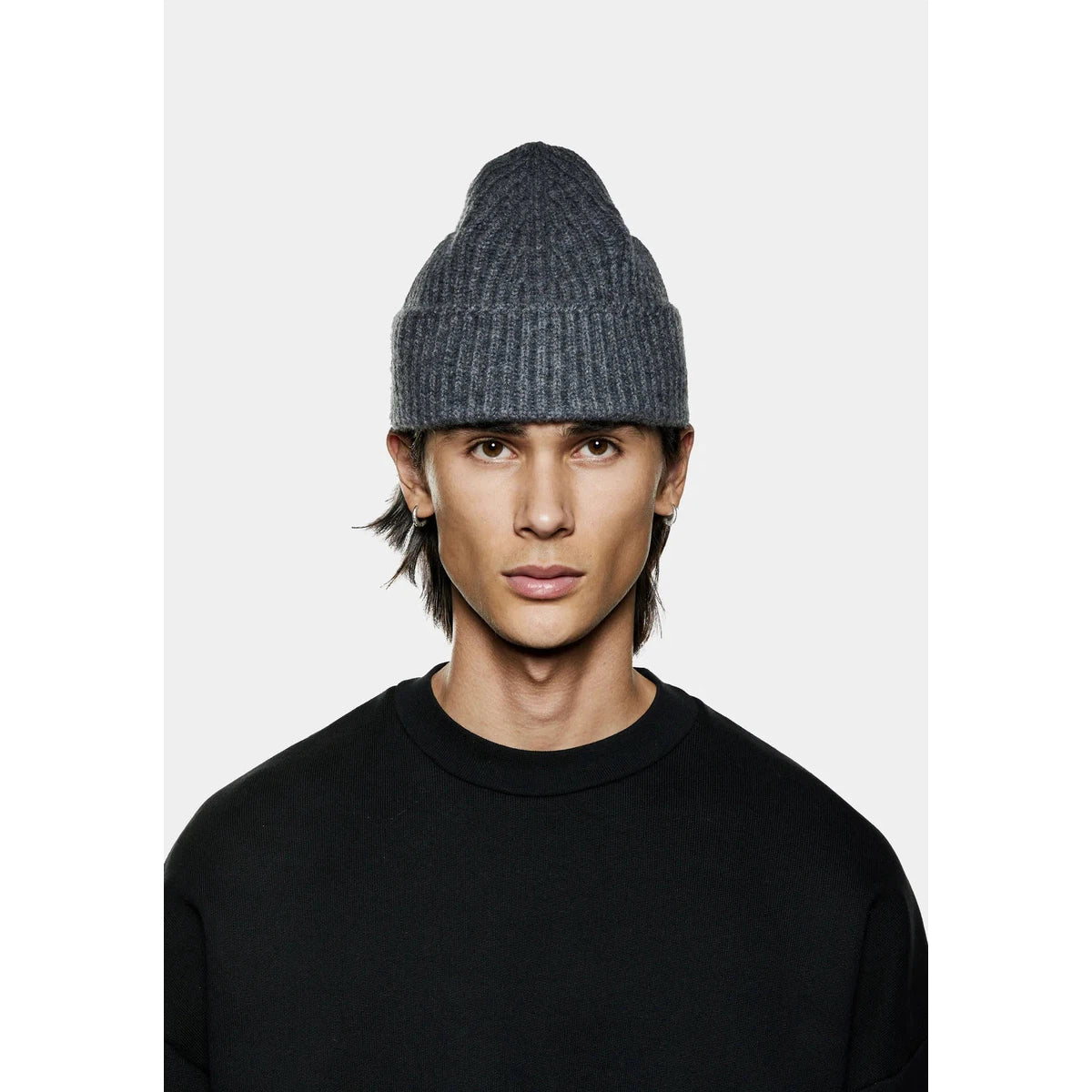 MKI CASHMERE RIBBED BEANIE