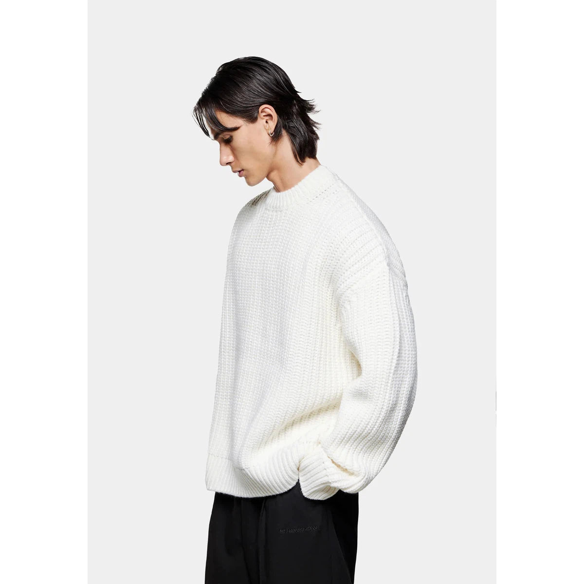 MKI CHUNKY RIB KNIT CREWNECK OFF-WHITE