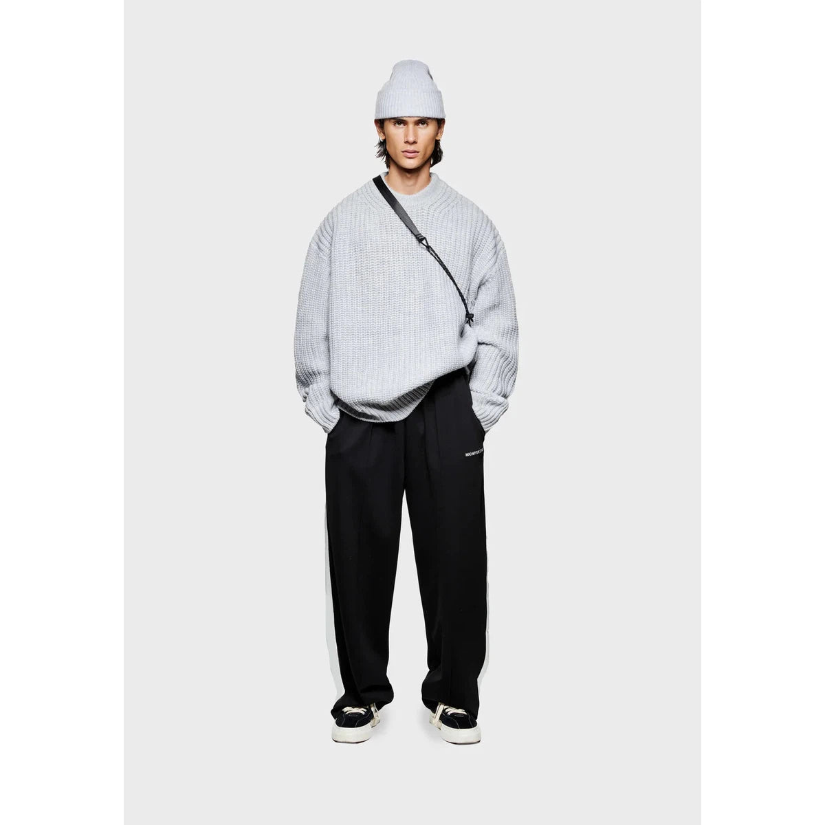 MKI CHUNKY RIB KNIT CREWNECK GREY