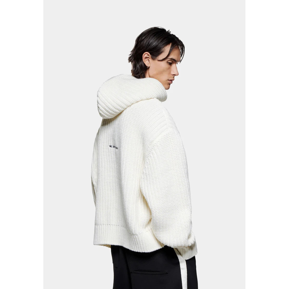 MKI CHUNKY RIB KNIT HOODY OFF-WHITE